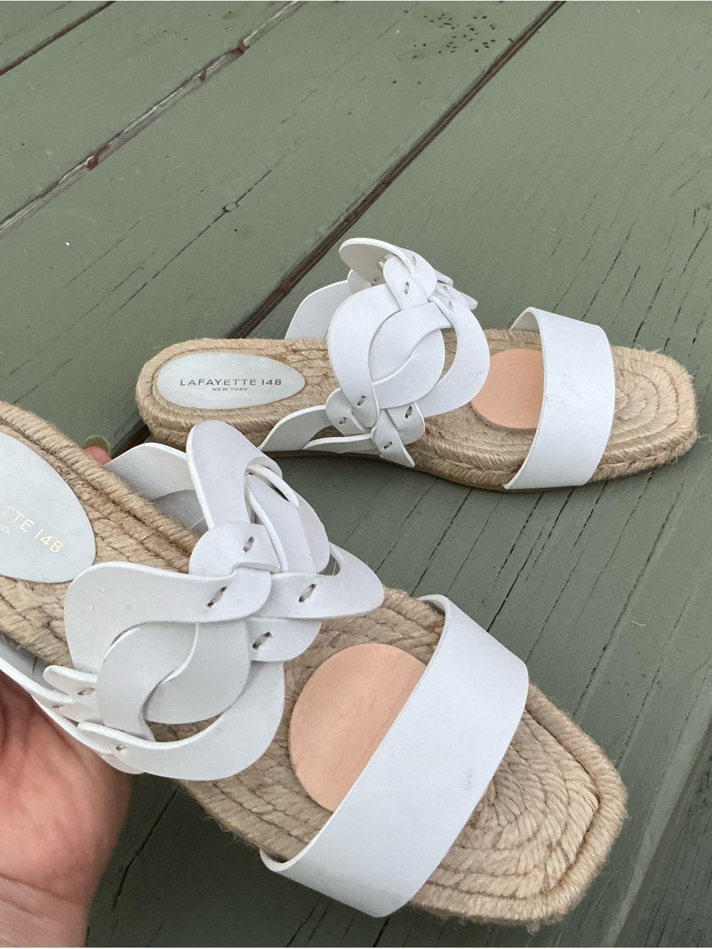 Lafayette 148 New York Ondine Espadrille Slide White Soft HighEn Fashion Sandals